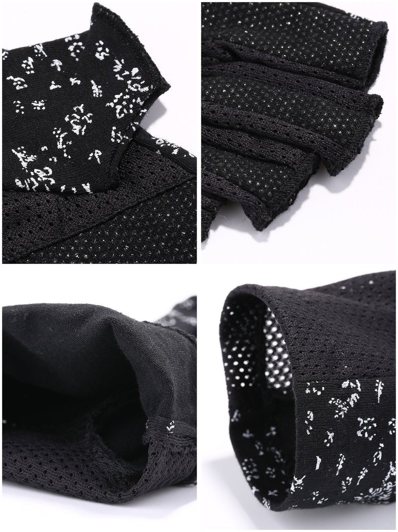 ماكسدوت قفازات ماكسدوت النسائية بدون أصابع للحماية من الشمس والأشعة فوق البنفسجية، قفازات قيادة صيفية مانعة للانزلاق لركوب الدراجات في الهواء الطلق وتقليم الأظافر (أسود) - Image 3